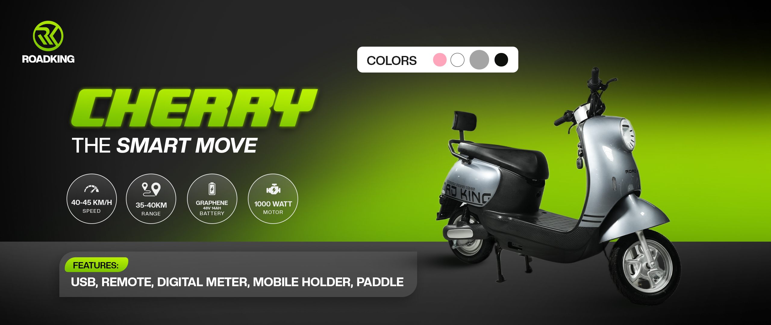 CHERRY GREY BANNER